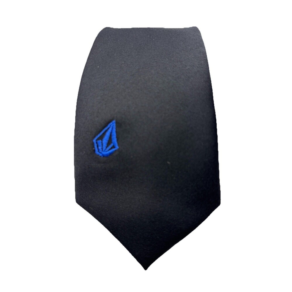 Grail Volcom Y2K Stone Corpo Blk Skinny Tie Rare Reveal Zoo Chaos + Logo Pin Set
